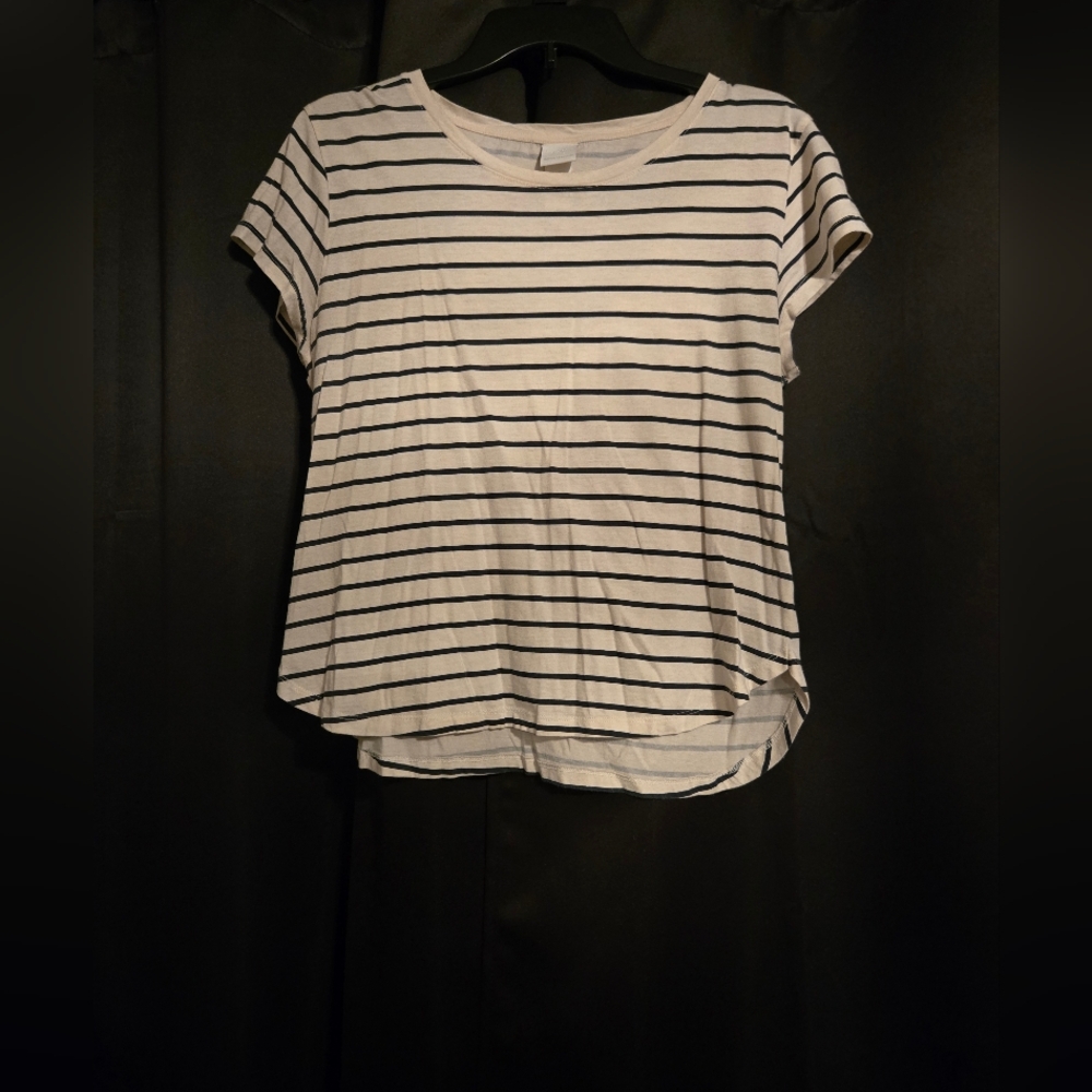 H&M Striped Short Sleeve Cotton Tee | Size S
